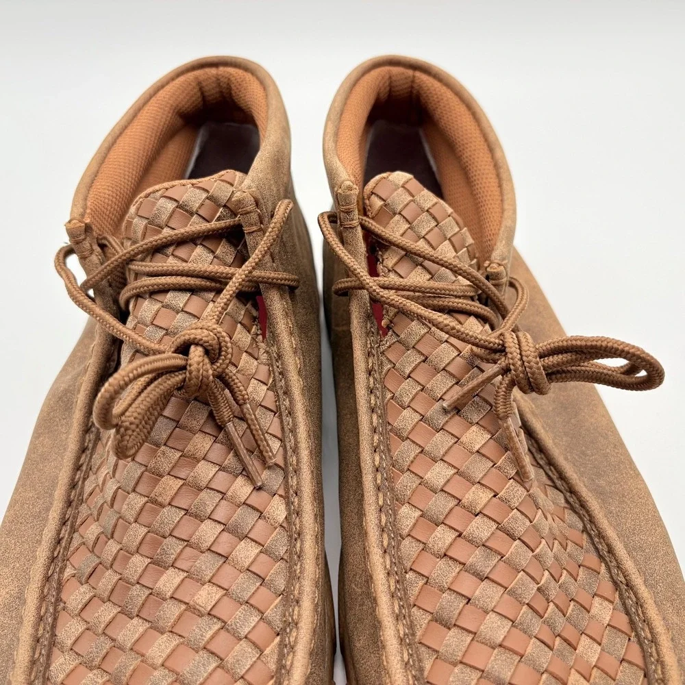Twisted X Chukka Driving Moc Boots Mens Size 10W Wide Width Tan/Bomber Leather